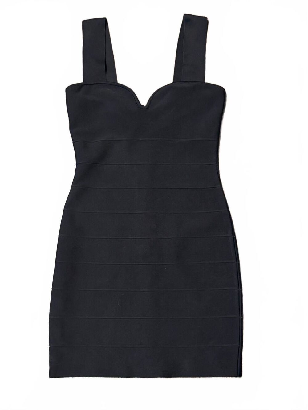 Herve Leger Icon Strappy Sweetheart Bandage Dress Black Mini Bodycon LBD Small